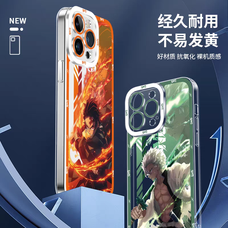 Japanese Anime Kimetsu no Yaiba Demon Slayer Anime Fighting Style | Tanjiro Sanemi Gyoumei Muichiro Giyuu Obanai Mitsuri Shinobu - iPhone Case 7 8 PLUS SE2 XS XR X 11 12 13 14 15 16 16e 17 17e Pro Promax 12mini 13mini