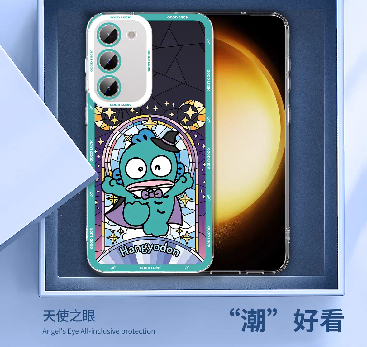 Japan Cartoon Halloween Glass Window Version | Hello Kitty Hangyodon Kuromi Pompompurin Cinnamoroll XO Bad Badtz Maru Tuxedosam Little Twin Stars - Phone Case Samsung Galaxy S26 S25 S24 S23 S22 S21 FE Ultra Edge