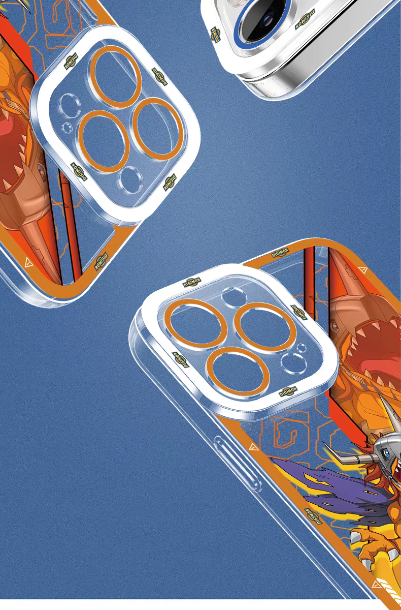 Japanese Cartoon Digimon Adventure Digital Monster Perfect Ultimate Version | Metal Greymon Were Garurumon Angemon Angewomon Zudomon Garudamon Kabuterimon Lillymon - iPhone Case PLUS SE2 XS XR X 11 12 13 14 15 16 16e 17 17e Pro Promax 12mini 13mini