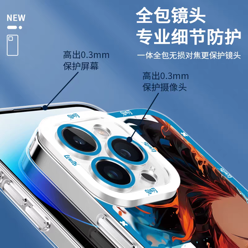 Japanese Anime Kimetsu no Yaiba Demon Slayer Half Battle Soul Style | Tanjiro Nezuko Zenitsu Inosuke Giyuu Muichiro Rengoku Mitsuri - iPhone Case PLUS SE2 XS XR X 11 12 13 14 15 16 16e 17 17e Pro Promax 12mini 13mini