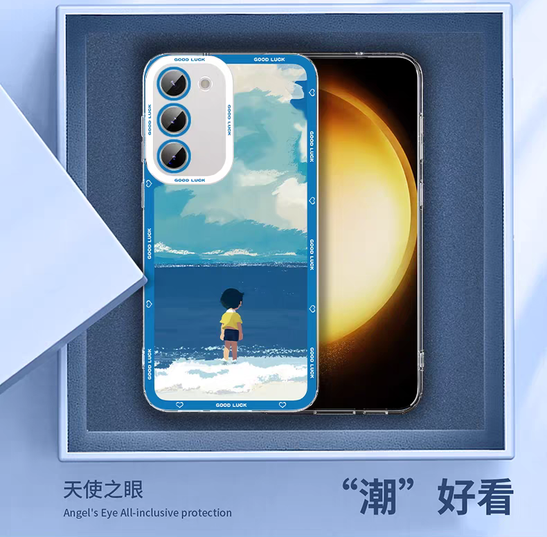 Japanese Cartoon Blue Robot Cat | Doreamon & Nobita Nobi with Sea & Coastal - Phone Case Samsung Galaxy S26 S25 S24 S23 S22 S21 FE Ultra Edge