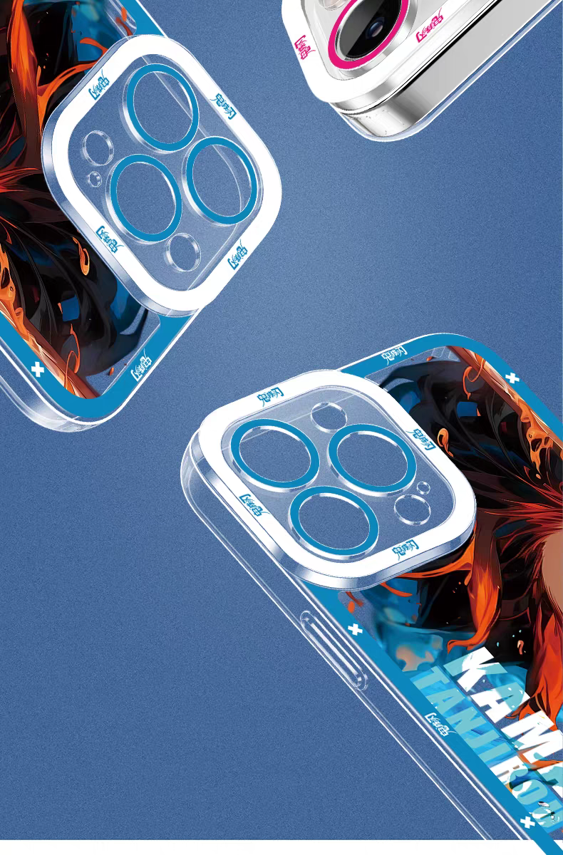 Japanese Anime Kimetsu no Yaiba Demon Slayer Half Battle Soul Style | Tanjiro Nezuko Zenitsu Inosuke Giyuu Muichiro Rengoku Mitsuri - iPhone Case PLUS SE2 XS XR X 11 12 13 14 15 16 16e 17 17e Pro Promax 12mini 13mini