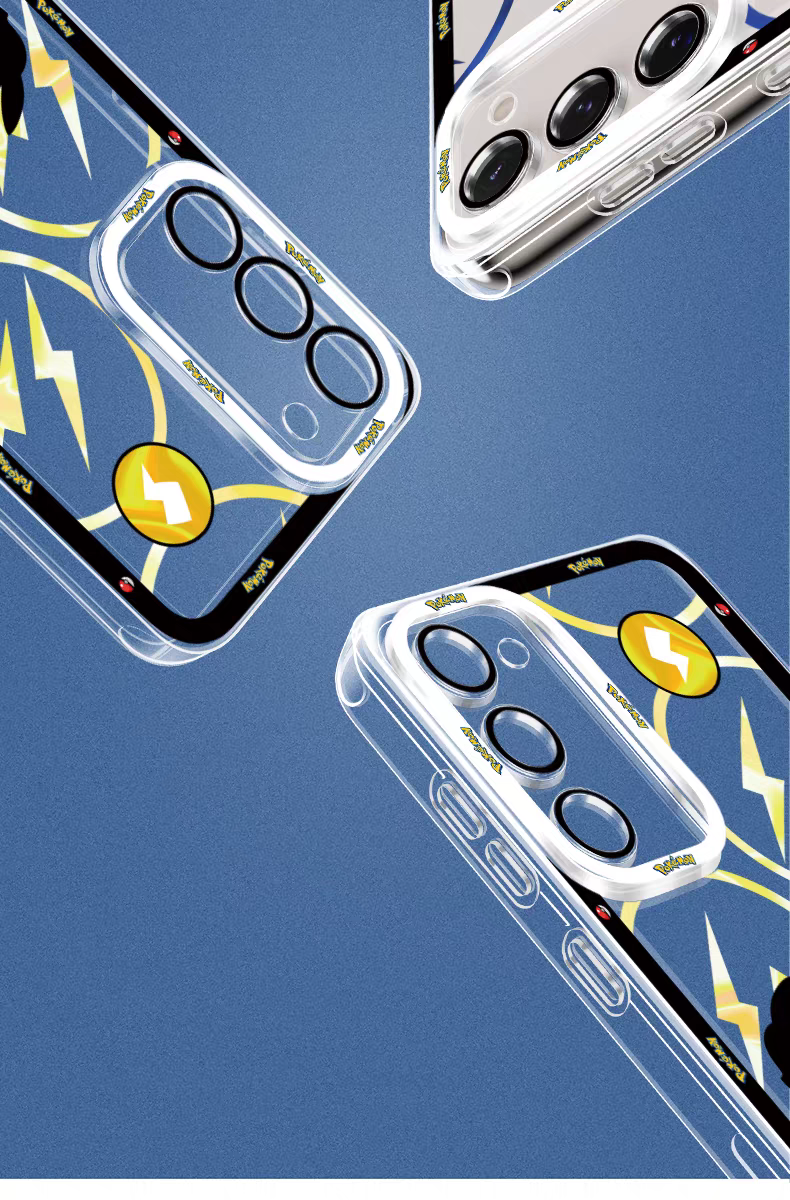 Japan Cartoon Pokemon Thunderbolt Project Version | Pikachu Gengar Squirtle Mewtwo Ash Greninja Charizard Rayquaza Lucario - Phone Case Samsung Galaxy S26 S25 S24 S23 S22 S21 FE Ultra Edge