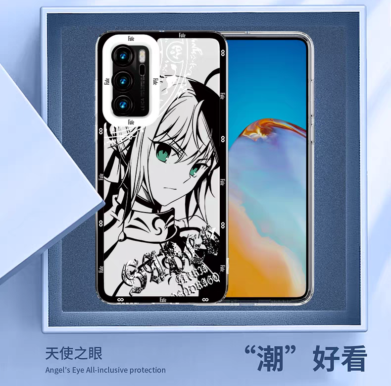 Japanese Anime Fate Stay Night Black Drawing with Colour Eyes Style | Mordred - Phone Case Samsung Galaxy S26 S25 S24 S23 S22 S21 FE Ultra Edge