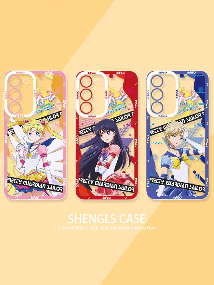 Japanese Cartoon Sailor Girl Eternal Version | Sailor Moon Mars Uranus Venus Mercury Neptune Pluto Jupiter - Sailormoon Phone Case Samsung Galaxy S26 S25 S24 S23 S22 S21 FE Ultra Edge