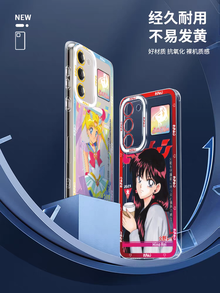 Japanese Cartoon Sailor Girl | Artemis White Cat Luna Black Cat Pink Cat - Sailormoon Phone Case Samsung Galaxy S26 S25 S24 S23 S22 S21 FE Ultra Edge