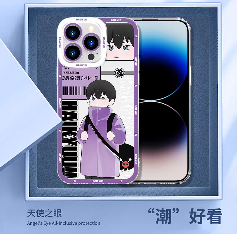 Japanese Anime Haikyu!! Kid Style | Hinata Kageyama Tsukishima Nishinoya Kozume Kenma Cat Miya Atsumu Cat Oikawa - iPhone Case PLUS SE2 XS XR X 11 12 13 14 15 16 16e 17 17e Pro Promax 12mini 13mini
