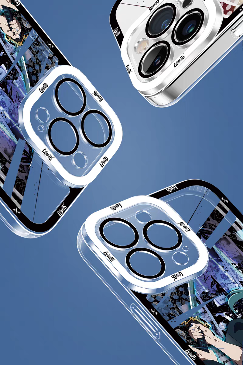 Japanese Anime Kimetsu no Yaiba Demon Slayer Horizontal Version | Tanjiro Giyuu Kocho Muichiro Zenitsu Obanai Mitsuri Akaza Hakuji - iPhone Case PLUS SE2 XS XR X 11 12 13 14 15 16 16e 17 17e Pro Promax 12mini 13mini
