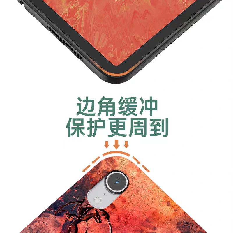 Japanese Cartoon Pokemon Protect Case | Pikachu Charmander Charizard Rayquaza Snoriax Gengar - iPad Mini 4,5,6,7 / iPad Air / iPad Pro 2025 2024 2022 2021 2020 2018