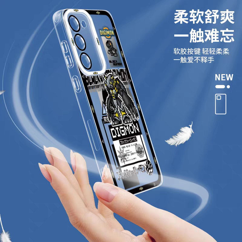 Anime Digimon Digital Monster Pixel Game Version | Black War Greymon Metal Garurumon Angewomon - Phone Case Samsung Galaxy S26 S25 S24 S23 S22 S21 FE Ultra Edge