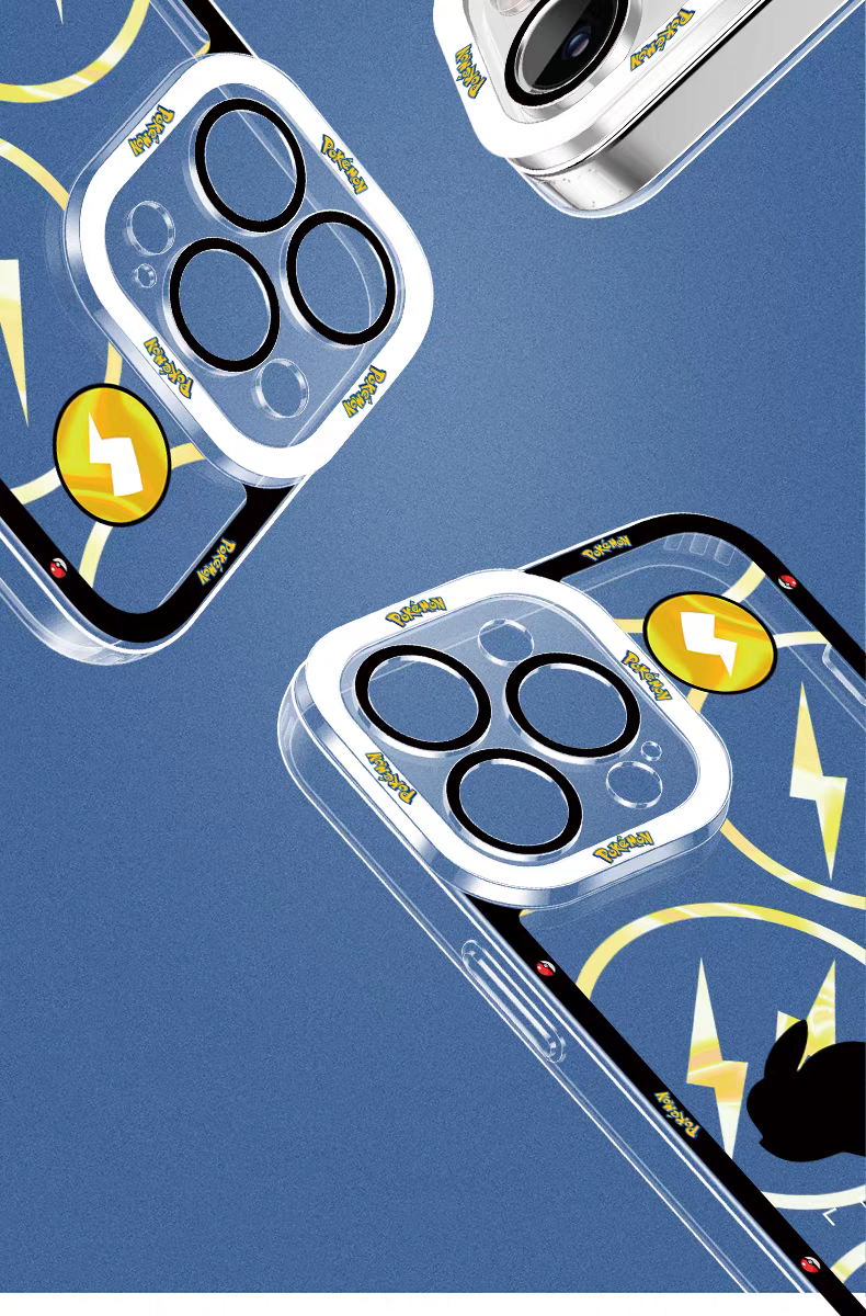 Japan Cartoon Pokemon Thunderbolt Project Version | Pikachu Gengar Squirtle Mewtwo Ash Greninja Charizard Rayquaza Lucario - iPhone Case PLUS SE2 XS XR X 11 12 13 14 15 16 16e 17 17e Pro Promax 12mini 13mini