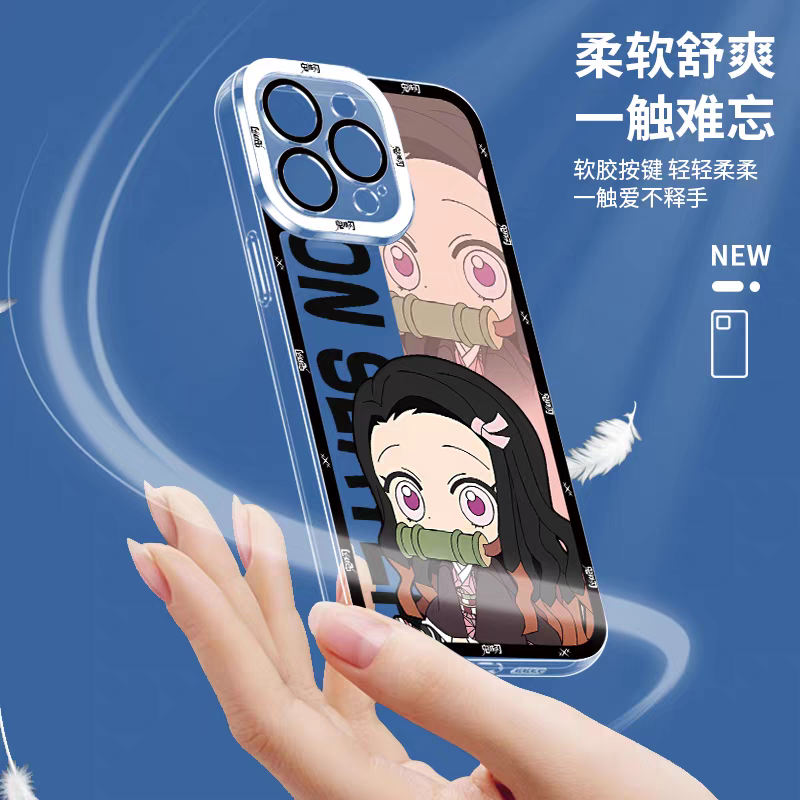 Japanese Anime Kimetsu no Yaiba Demon Slayer Cute Style | Tanjiro Nezuko Zenitsu Inosuke Giyuu Tomioka Tokito Muichiro Rengoku Kyoujurou Kanroji Mitsuri - iPhone Case PLUS SE2 XS XR X 11 12 13 14 15 16 16e 17 17e Pro Promax 12mini 13mini