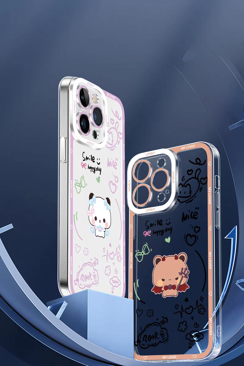 Lovely Bubu and Dudu Panda | Daily and Cute Couple 8 Styles - iPhone Case PLUS SE2 XS XR X 11 12 13 14 15 16 16e 17 17e 18 Pro Promax 12mini 13mini