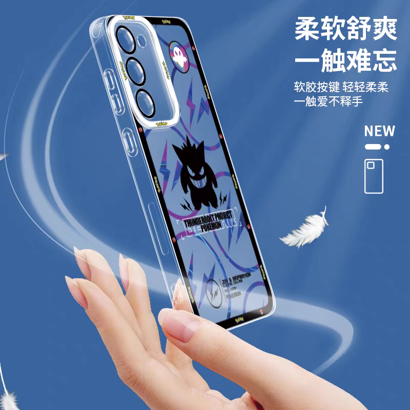 Japan Cartoon Pokemon Thunderbolt Project Version | Pikachu Gengar Squirtle Mewtwo Ash Greninja Charizard Rayquaza Lucario - Phone Case Samsung Galaxy S26 S25 S24 S23 S22 S21 FE Ultra Edge