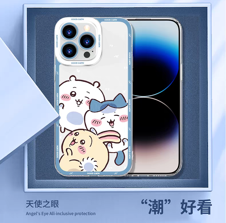 Japanese Cartoon Chiikawa Cosplay Version | ChiiKawa Hachiware Usagi - iPhone Case PLUS SE2 XS XR X 11 12 13 14 15 16 16e 17 17e Pro Promax 12mini 13mini