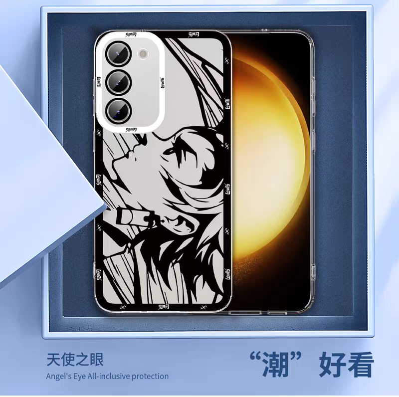 Japanese Anime Kimetsu no Yaiba Demon Slayer White & Black Draft Style | Tanjiro Zenitsu Giyuu Tomioka Rengoku Kyoujurou Nezuko Inosuke Mitsuri Kocho Shinobu - Phone Case Samsung Galaxy S26 S25 S24 S23 S22 S21 FE Ultra Edge