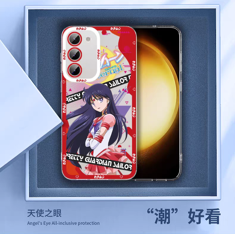 Japanese Cartoon Sailor Girl Eternal Version | Sailor Moon Mars Uranus Venus Mercury Neptune Pluto Jupiter - Sailormoon Phone Case Samsung Galaxy S26 S25 S24 S23 S22 S21 FE Ultra Edge