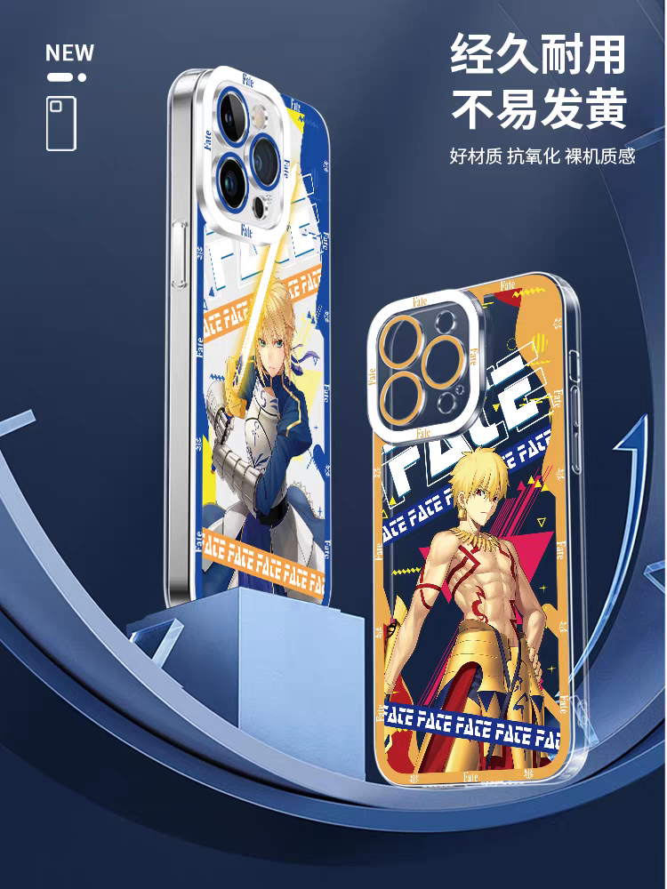 Japanese Anime Fate Stay Night | Artoria Pendragon Saber Gilgamesh Joan Tohsaka Rin - iPhone Case PLUS SE2 XS XR X 11 12 13 14 15 16 17 Pro Promax 12mini 13mini