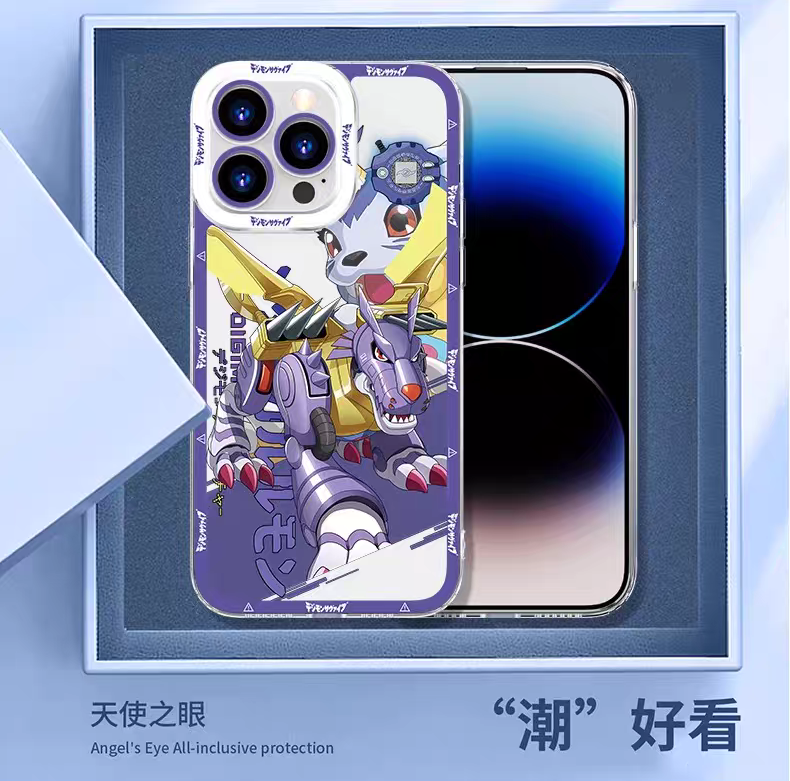 Japanese Cartoon Digimon Adventure Digital Monster Digivice Version | Palmon Piyomon Gomamon Tentomon - iPhone Case PLUS SE2 XS XR X 11 12 13 14 15 16 16e 17 17e Pro Promax 12mini 13mini