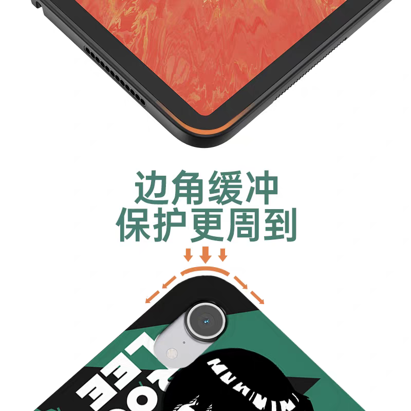 Japanese Anime Naruto Ninja Comic Style Protect Case with Pen Holder | Naruto Sakura Ten Ten Sasuke Lee Neji Hinata Gaara - iPad Mini 4,5,6,7 / iPad Air / iPad Pro 2025 2024 2022 2021 2020 2018