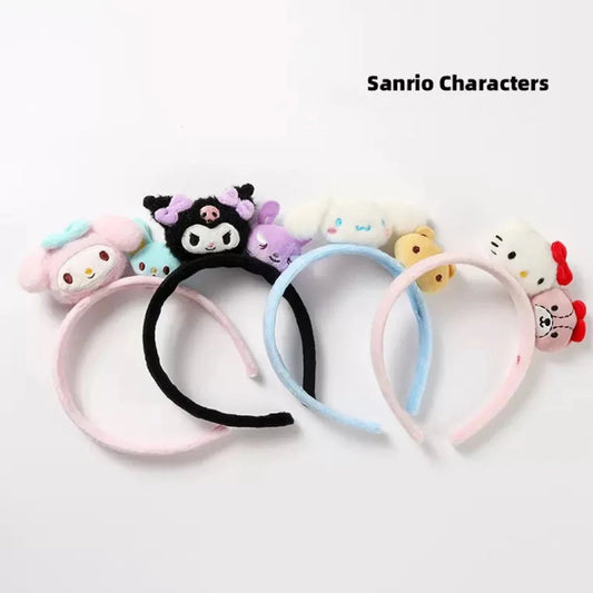Sanrio Hello Kitty My Melody Kuromi Cinnamoroll with friends Plush Head Headband and Hair Accessory Outfits KawaiiGiftLand