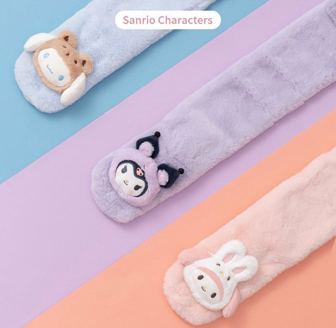 Sanrio My Melody Kuromi Cinnamoroll Animals Fluffy Scarf Winter Accessories KawaiiGiftLand