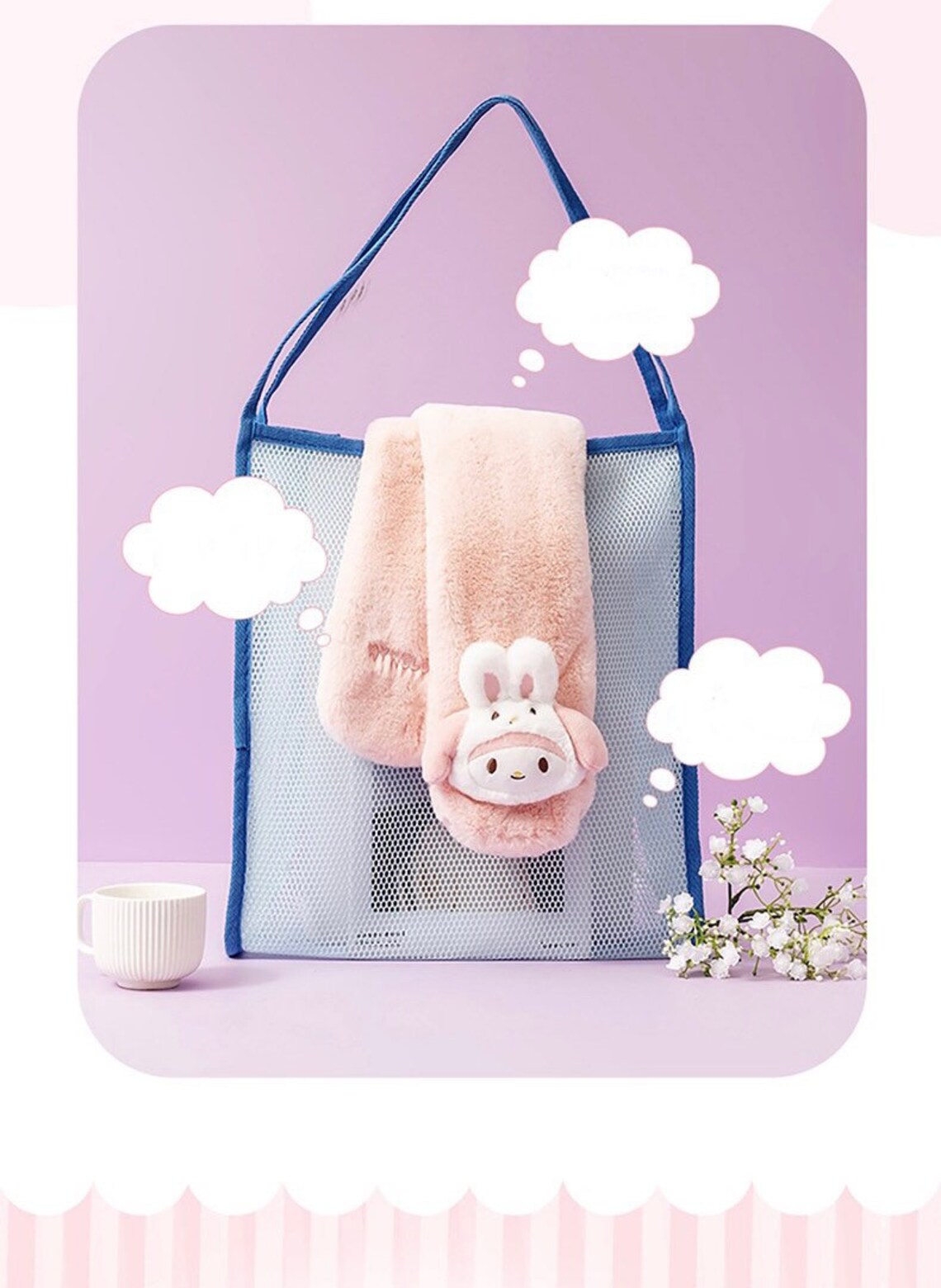 Sanrio My Melody Kuromi Cinnamoroll Animals Fluffy Scarf Winter Accessories KawaiiGiftLand
