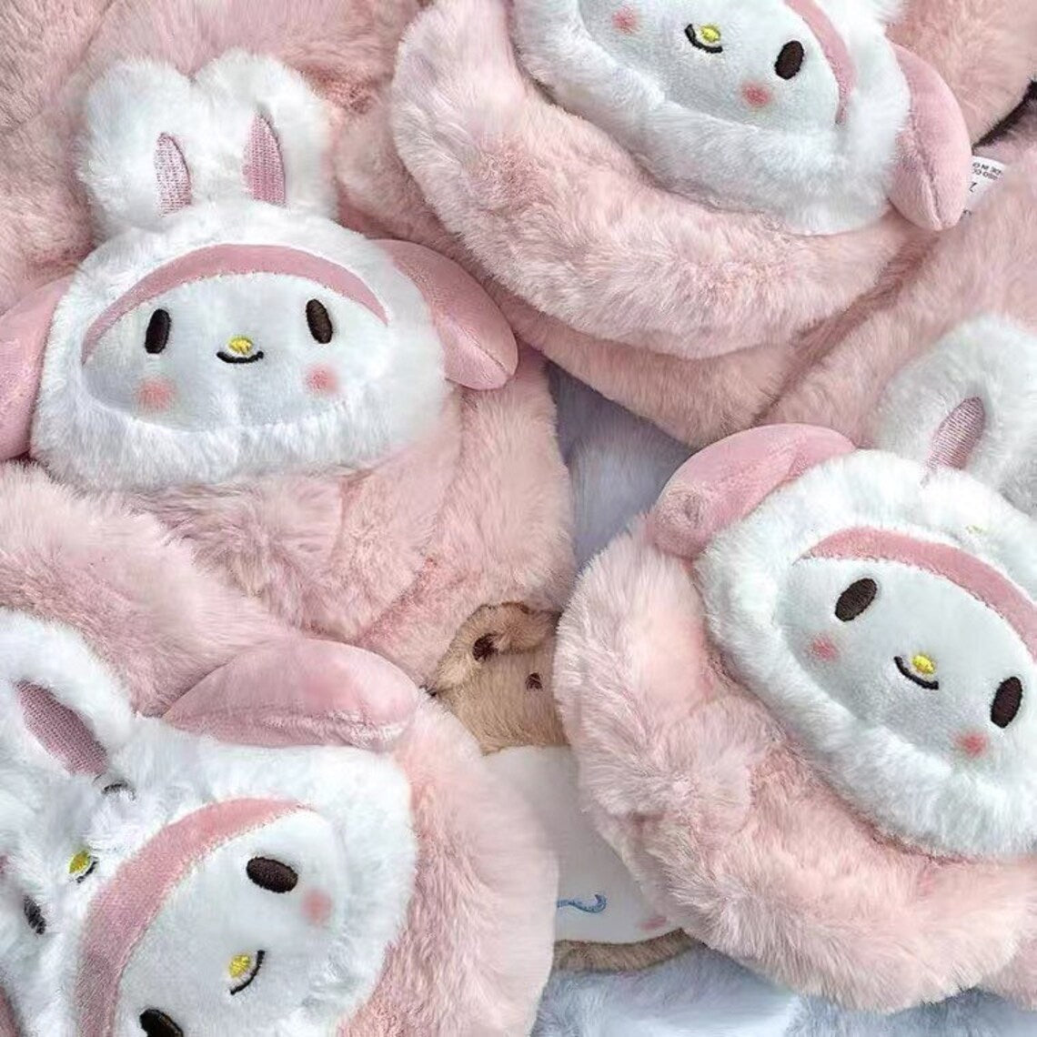 Sanrio My Melody Kuromi Cinnamoroll Animals Fluffy Scarf Winter Accessories KawaiiGiftLand
