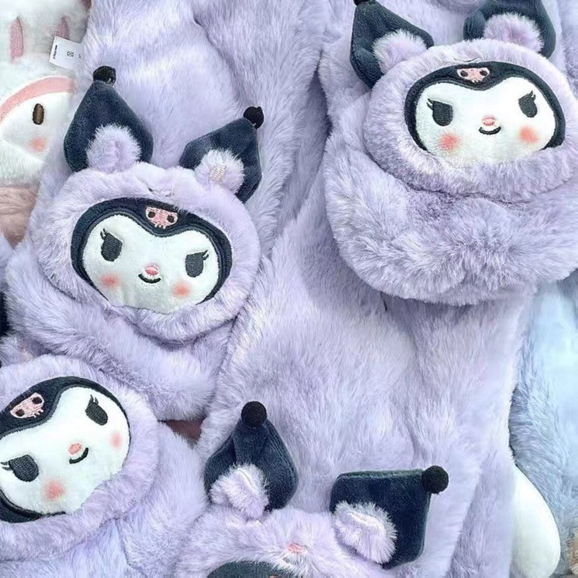 Sanrio My Melody Kuromi Cinnamoroll Animals Fluffy Scarf Winter Accessories KawaiiGiftLand