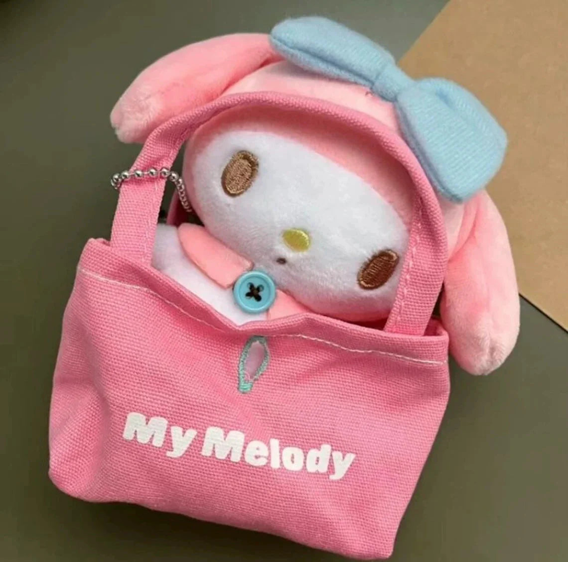 Sanrio Hello Kitty My Melody Kuromi Cinnamoroll Mini Plush Doll with Bag Keychain KawaiiGiftLand