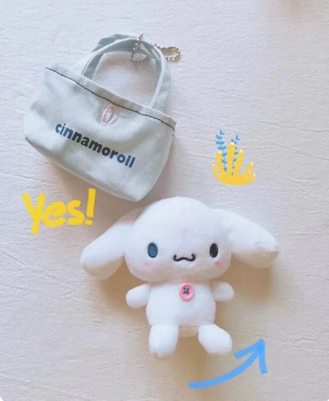 Sanrio Hello Kitty My Melody Kuromi Cinnamoroll Mini Plush Doll with Bag Keychain KawaiiGiftLand
