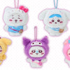 Japan ChiiKawa X Sanrio Series 4 | ChiiKawa Hachiware Usagi Momonga Crab Crossover Sanrio Characters Costume Mini Plush Doll Keychain - Kawaii items Room Decoration doll