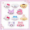 Japan ChiiKawa X Sanrio Series 4 | ChiiKawa Hachiware Usagi Momonga Crab Crossover Sanrio Characters Costume Cute Plush Icon Hair Clip Mystery Blind Box - Kawaii items Room Decoration