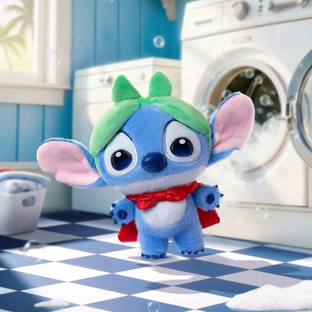 Secret Superman Stitch plush charm - green bow, red cape